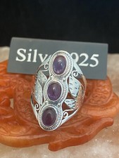 Silber Amethyst 3 Stein