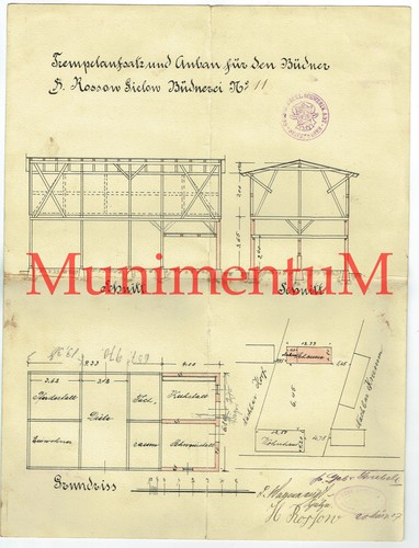 Bauzeichnung 1907 amt - bauzeichnung,