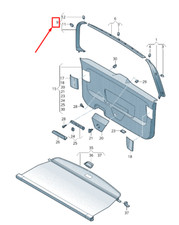 VW TOURAN 5T RECHTS OBEREN HECKKLAPPE VERKLEIDUNG 5TA867704B82V