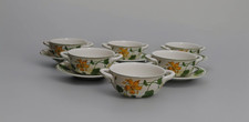 Villeroy & Boch 6 Suppentassen mit 5 Untertellern GERANIUM spülmaschinenfest