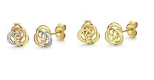 Ohrringe Knoten Gold 333 Ohrstecker Gelbgold Tricolor rund Kreis Infinity Frauen