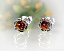 Bernstein Ohrstecker Silber