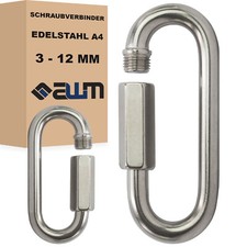 Schraubverbinder Edelstahl VA4 Kettenglied Schraubkarabiner Kettenverbinder