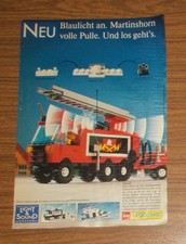 Seltene Werbung LEGO System Town 6480 Feuerwehr Drehleiter Light & Sound 1988