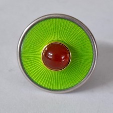 Carnelian head in solid silver
