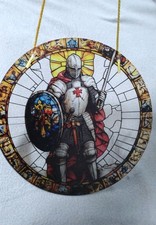 Sonnenfänger Fensterbild Tempelritter Ritter Mittelalter Fenster Deko 20x20cm