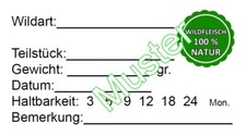 24 Wildbret-Tiefkühlaufkleber