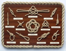 EXKLUSIVE KNOTENTAFEL mit Tau-Umrandung (Nr. 20A) ca. 33 x 24 cm