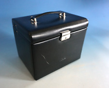 Windrose Schmuckkasten Schmuckkoffer Merino Leder schwarz  (F024-2116)