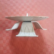 Kerzenhalter  Stück 15 cm Durchm. 5 cm Höhe Eisen mattweiss lackiert