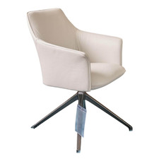 Leolux Armlehnstuhl Mara Cruz Bezug Leder Senso 9050 Pampas Weiß 