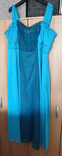 Damen abendkleid lang blau - damen,