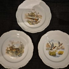 Sammelteller Bavaria Mitterteich Goldrand 3 Stück Wildtiere