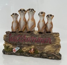 Dekofigur Erdmännchen Willkommen 30 x 24 x 9 cm   Deko-Accessoires