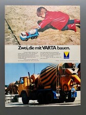 VARTA Batterie Betonmischer LKW Oldtimer Spielzeug 1969 Vintage Werbung Reklame