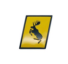 Volvo Elch Badge Emblem Logo "Prancing Moose" black frame