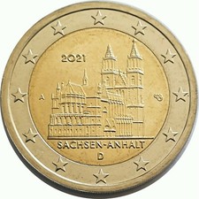2 Euro Münze „Magdeburger Dom - Sachsen-Anhalt“ 2021  Prägung A aus Rolle