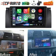 DAB+ 9" Android15 Für BMW 5er E39 X5 E53 E38 Autoradio Carplay GPS Navi WIFI KAM