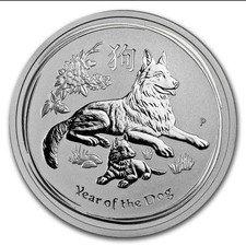 Lunar II 2018 YEAR OF THE DOG Feinunze Silber 999 1/2 Oz