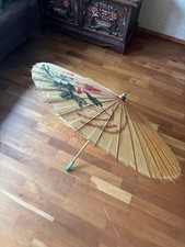 Sonnenschirm Asiatischer Papierschirm Antik Bambus Reispapier vintage