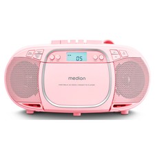 MEDION LIFE E66476 Stereo Sound System CD MP3 Kassette UKW Radio Boombox pink
