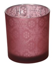 Teelichthalter aus Glas Rot
