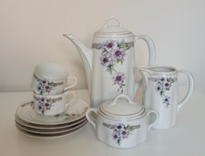 Schönes altes Porzellan Kaffeeservice Kaffeekern Jugendstil Blumendekor