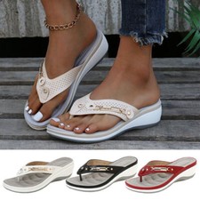 Sommer Damen Sandalen Strand Weich Atmungsaktiv Flip Flops Fußgewölbestütze