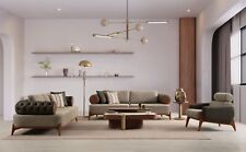 Sitzgruppe/Sofa Set - Wohnzimmergarnitur "Nova" 3+3+1 - Khakigrün