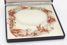 Vintage Damen Koralle Perlen