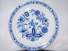 Platte 27 cm rund Kuchenplatte Zwiebelmuster Echt Kobalt Kronester Porzellan