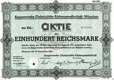 Amperwerke Elektricitäts-Aktiengesellschaft 1932 100 RM