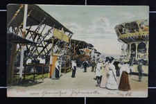 Chemnitz 1908 nach Bürgel Offenbach gelaufen Jahrmarkt Schiffschaukel Karusell