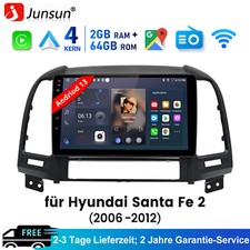 9" Android 13 Autoradio Mit GPS Navi WIFI Carplay Für Hyundai Santa Fe II 2 CM