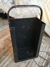 Kohlenschütte Kohleneimer Blech Hammerschlag Schwarz Vintage