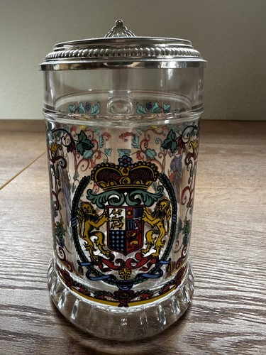 Bierkrug glas mit deckel - bierkrug, zinn