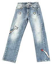 MSGM Jeans 146 Hose 10 Blau Pailletten Denim *K 5-Pocket Massimo Giorgetti