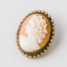Brosche Kamee Silber 6,05 g 3 cm