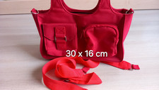 Damen Tasche für Handarbeit kaputte Henkel Rot 30x16cm Gute Zustand innen, drinn