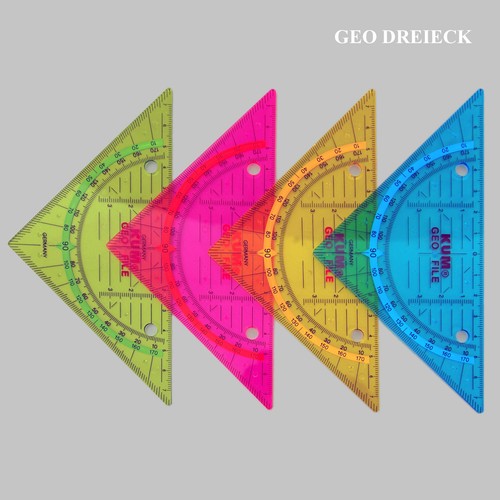 Geodreieck lineal mini flach - lineal,