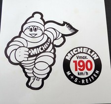 Werbe-Aufkleber Michelin 190 km/h M+S Reifen Oldtimer 80er Winter BIB