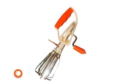 1970er Handrührer Mixer mit 2 Werkzeugen orange-weiß-silber  Germany