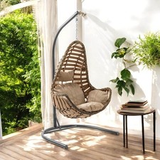 Gartenschaukel Rattan Hängesessel Capri Milas 1 P. + Kissen Hollywood 650€ UVP