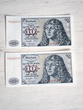 Zwei 10 DM Banknoten UNC Mit