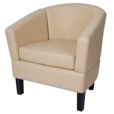 B-Ware Lounge-Sessel MCW-O17, Clubsessel Cocktailsessel, Kunstleder, creme
