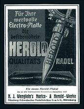 Alte Werbung Reklame 1929 HEROLD Qualitäts-Nadel Norica & Herold-Werke Nürnberg