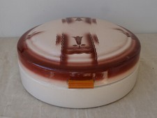 V5829 EMAILLE Brotdose ~ Brotkasten aus EMAIL ~ Spritzdekor 