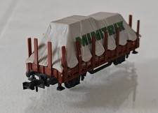 Minitrix 3266 - Güterwagen Rungenwagen der DB mit Plane - Spur N #126