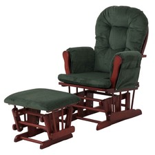 B-Ware Relaxsessel MCW-C76, Hocker Cord 320g/m² Öko-Tex, grün Gestell dunkel