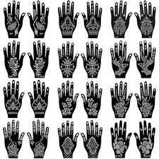 24-Blätter Henna Tattoo Schablonen Kit Für Hand, Indische Arabische Temporäre Ta